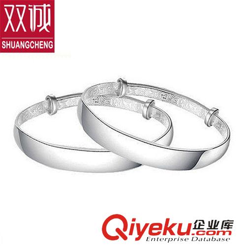 純銀手鐲專區(qū) 雙誠 扁光面寶寶手鐲 999千足銀兒童銀手鐲 小孩銀鐲子 廠家直銷原始圖片3