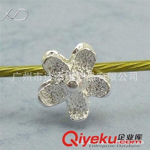 925泰銀配件 XD X049 純銀五葉花隔珠 純銀DIY配件 手鏈配飾 925銀飾品批發(fā)原始圖片2