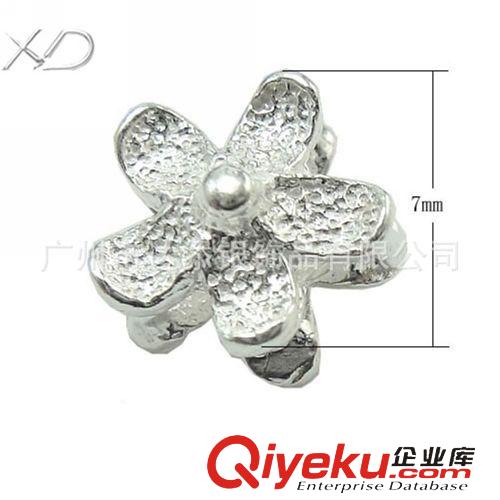 925泰銀配件 XD X049 純銀五葉花隔珠 純銀DIY配件 手鏈配飾 925銀飾品批發(fā)原始圖片3