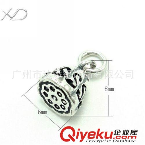 925泰銀配件 XD 泰銀鈴鐺 手鏈配飾DIY 蓮蓬吊墜 925銀配件批發(fā) 泰銀蓮花 批發(fā)原始圖片2