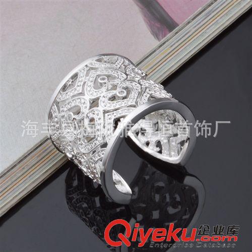 外貿(mào)鍍銀系列 歐美熱銷鑲鉆戒指 首飾廠低價(jià)外貿(mào)戒指批發(fā) 韓國925銀戒指手飾原始圖片3