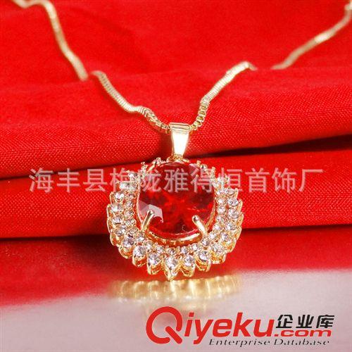 18K飾品專區(qū) ebay爆款 scgd女款吊墜 廠價直銷 歐美熱銷紅寶石項鏈