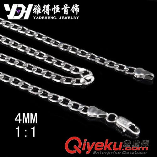 蛇鏈/盒仔鏈/米珠鏈 ebay爆款 6M一間一側(cè)身項鏈 歐美熱銷鍍銀飾品 鍍925時尚銀飾品