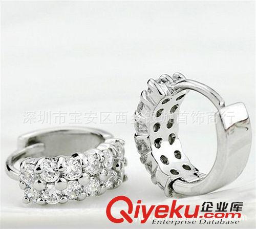 耳飾 雙排鉆耳環(huán) gd瑞士 鉆 淑女款925純銀 韓版熱賣(mài)  奢華 工廠批發(fā)