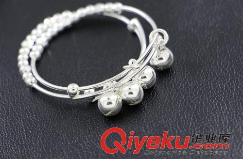 兒童飾品 zp925純銀串珠帶鈴寶寶兒童手鐲 工廠批發(fā)原始圖片2