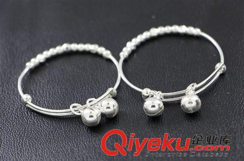 兒童飾品 zp925純銀串珠帶鈴寶寶兒童手鐲 工廠批發(fā)原始圖片3