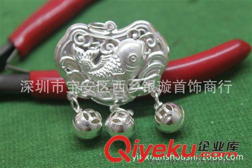 兒童飾品 魚躍龍門銀鎖 鯉魚長命鎖純銀嬰兒童 富貴有魚寶寶銀鎖原始圖片3