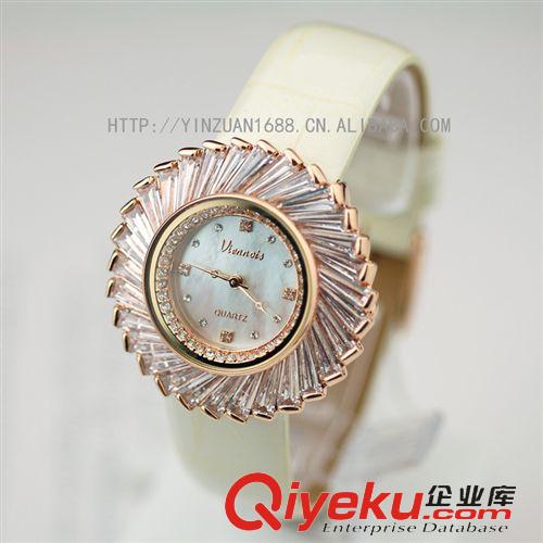 1410新品 Viennois威妮華 奢華 水晶休閑女表 品牌皮革手表批V602530D-001原始圖片3