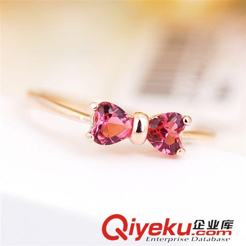 1401新品 伊泰蓮娜 紅蘋果 蝴蝶結(jié) 水晶甜美戒指 少女戒飾 31142270020225