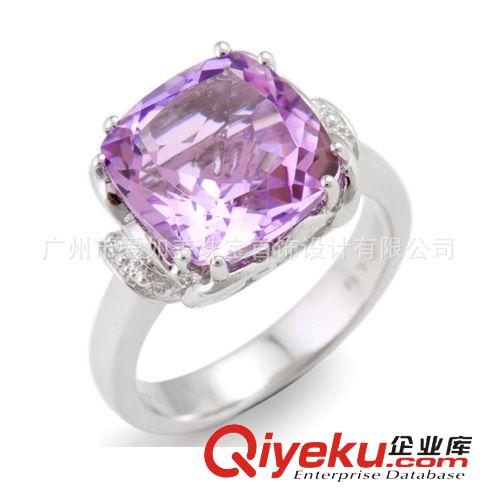 tr水晶銀飾區 【批發】925純銀飾品 明星戒指女 巴西tr紫水晶戒指指環R001671