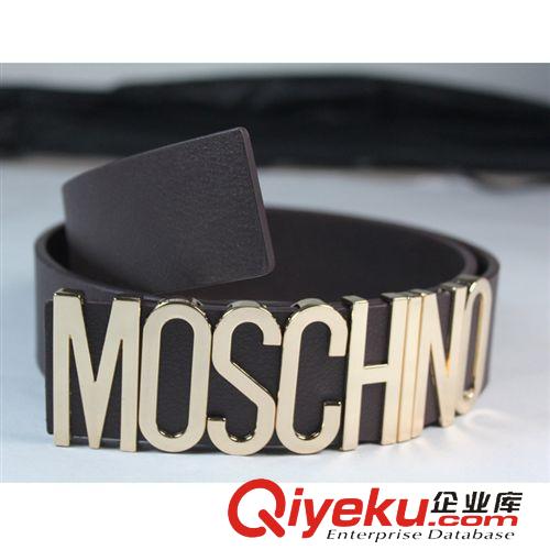 包装盒-首饰袋-其它配件 莫斯奇诺皮带腰带 MOSCHINO belt 荔枝纹女士百搭字母扣牛皮腰封