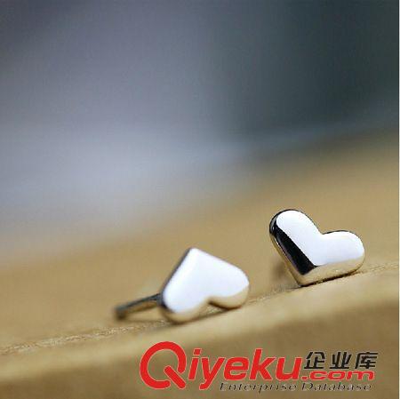 tj專區 純銀耳釘s925 銀飾品批發耳飾配飾 天貓鍍白金韓版心形光身 代發原始圖片3