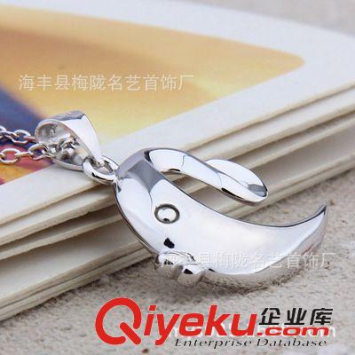 海豚魚類 925純銀可愛小巧月亮魚吊墜/魚兒項墜 {zx1}飾品 飾品批發廠家直銷原始圖片2