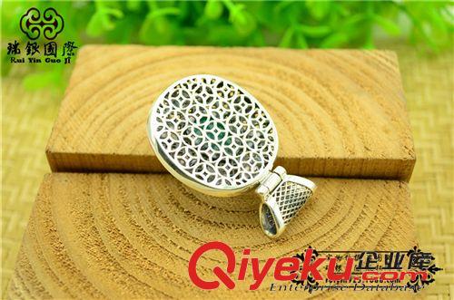 景泰藍琺瑯掐絲工藝 景泰藍掐絲琺瑯天河石吊墜 燕京八絕 {ctr}寶石項墜 水晶 廠家原始圖片3