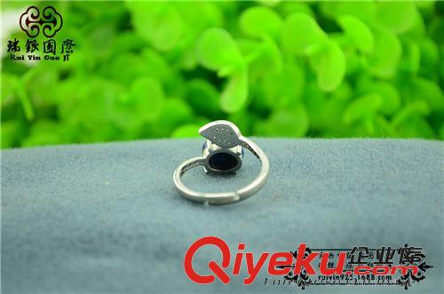泰銀飾品專區 S925純銀開口戒指 女款個性 阿富汗tr帝王青金石指環 水晶手飾