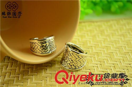 泰銀飾品專區 925純銀情侶對戒 男女銀戒指 個性寬版時尚開口gd指環 純銀飾品