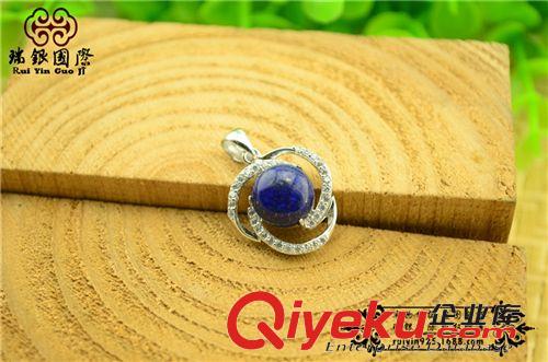 tr彩寶專區(qū) tr青金石吊墜 少白少金阿富汗青金石項墜 925純銀鑲嵌水晶首飾