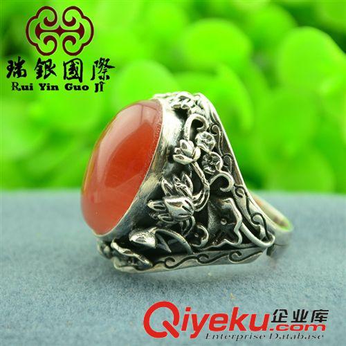 tr彩寶專區(qū) 泰銀戒指 鑲嵌南紅瑪瑙 創(chuàng)意個(gè)性復(fù)古手飾 收藏手工銀仿古銀飾品原始圖片2