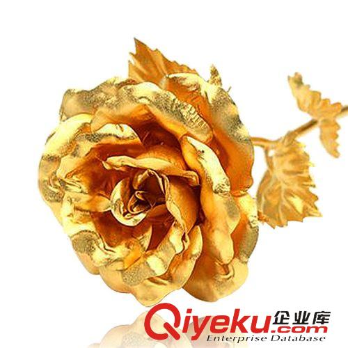 禮品、收藏品 銀龍珠寶廠家直銷特大24K千足黃金箔玫瑰花擺件飾品情人節禮物原始圖片2