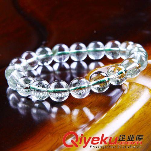 水晶系列 銀龍珠寶巴西{ctr}綠幽靈水晶手鏈男女士圓珠手串手飾首飾品批發原始圖片2