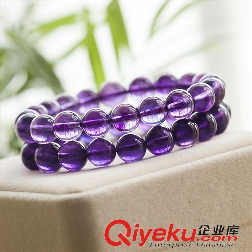 水晶系列 銀龍珠寶巴西{ctr}紫水晶手鏈深紫晶單圈手串手飾女士首飾品批發(fā)原始圖片2