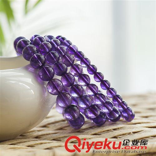 水晶系列 銀龍珠寶巴西{ctr}紫水晶手鏈深紫晶單圈手串手飾女士首飾品批發(fā)原始圖片3