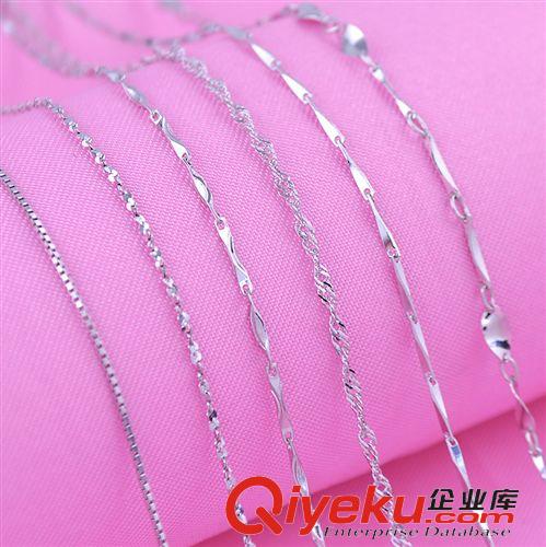 包裝配鏈禮品區(qū) 銀龍珠寶廠家直銷s925純銀飾品水波元寶鎖骨配件項鏈子飾首飾批發(fā)原始圖片2