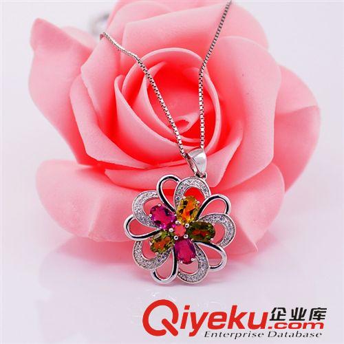 爆款 儷妃珠寶 韓版新款吊墜 經典百搭款 花邊嵌鑲碧璽飾品吊墜原始圖片2