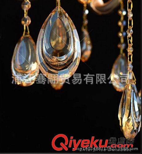 水晶燈飾吊墜 廠家直銷干邑色雀尾雙層水滴燈吊墜燈飾水晶掛件珠簾門簾墜子批發