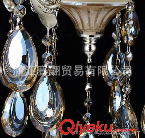 水晶燈飾吊墜 廠家直銷干邑色雀尾雙層水滴燈吊墜燈飾水晶掛件珠簾門簾墜子批發