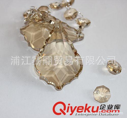 水晶燈飾吊墜 干邑色楓葉K9 機(jī)磨燈飾水晶吊墜 水晶掛件燈飾配件珠簾門(mén)簾吊墜
