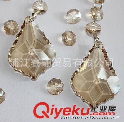 水晶燈飾吊墜 干邑色楓葉K9 機(jī)磨燈飾水晶吊墜 水晶掛件燈飾配件珠簾門(mén)簾吊墜