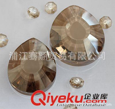 水晶燈飾吊墜 干邑色龜片機磨燈飾水晶吊墜 水晶掛件燈飾配件珠簾門簾吊墜