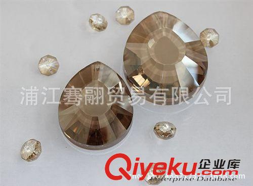 水晶燈飾吊墜 干邑色龜片機磨燈飾水晶吊墜 水晶掛件燈飾配件珠簾門簾吊墜