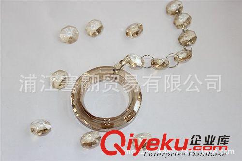 水晶燈飾吊墜 廠家直銷干邑吊環(huán)圓圈K9 機(jī)磨水晶燈飾配件珠簾門簾珠子批發(fā)