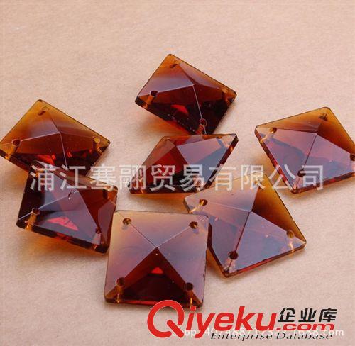 水晶散珠（燈飾、珠簾） 水晶四方珠  廠家直銷22MM手工彩色方珠