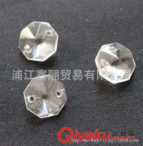 水晶散珠（燈飾、珠簾） 14MM打沙八角珠 燈飾八角珠廠家直銷 珠簾DIY配件珠簾散珠批發原始圖片3