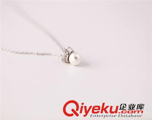 項鏈/吊墜/套鏈/配鏈 廠家直銷批發混批925純銀皇冠貝珠套鏈項鏈鎖骨鏈一件代發原始圖片3