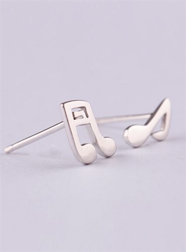 耳釘/耳環(huán)/耳線(xiàn) 925純銀耳飾飾品批發(fā)廠(chǎng)家【音符耳釘】原始圖片2