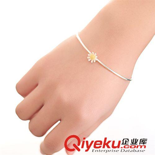 手鏈/手鐲 925純銀韓版雛菊手鐲批發(fā)混批