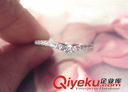 熱銷產品 廠家直銷 宗記S925純銀飾品 微鑲鉆石V型戒指 韓版個性指環 批發