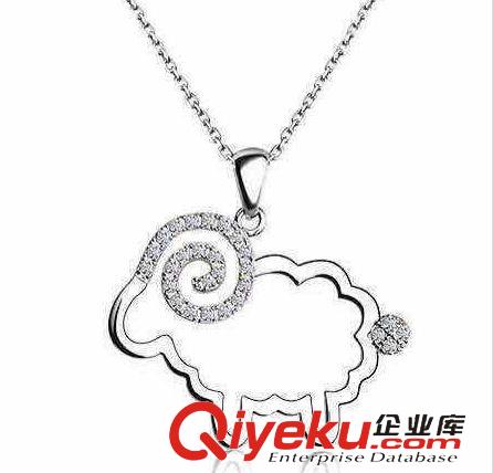 新品上架 竹影S925純銀本命年設計 鏤空微鑲羊吊墜項飾 羊年開運 廠家批發原始圖片3