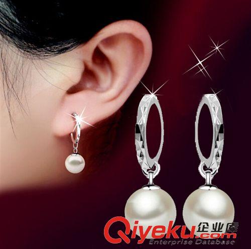耳釘 雅麗華 925純銀女玻璃貝珍珠車花耳環(huán) 廠家批發(fā)代發(fā) 淘寶爆款原始圖片2