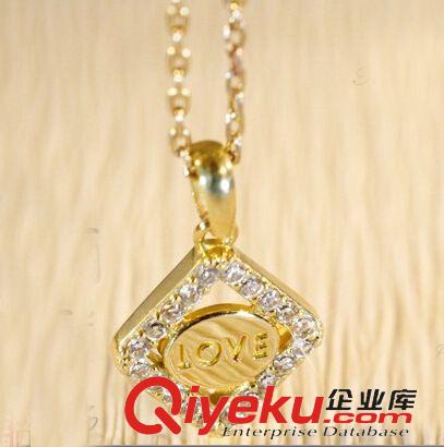 玫瑰金系列 雅麗華韓版韓國時尚流行歐美銀飾品批發(fā) LOVE滿鉆項鏈新款爆款女原始圖片3
