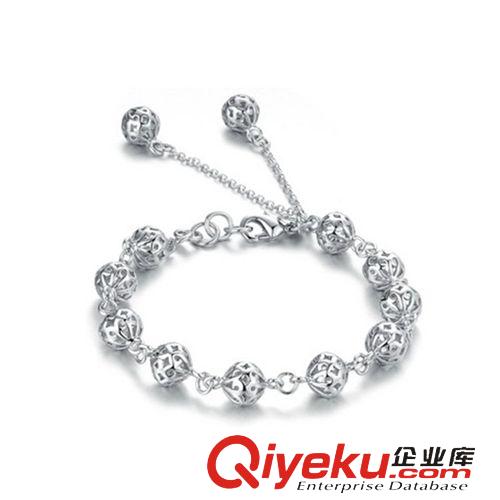 年底清貨大促銷 鏤空玲瓏球手鏈 鍍925銀飾品 歐美韓版飾品外貿出口手飾 小清新原始圖片3