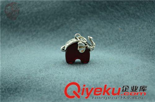 泰銀配件吊墜 925純銀飾品 馬賽克石榴石大象吊墜 韓國歐美復(fù)古項墜 項飾 出口原始圖片3