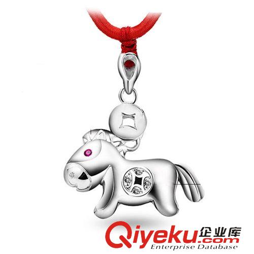 本命年馬年飾品 小馬首飾吊墜鍍白金小馬項(xiàng)飾馬上有錢項(xiàng)墜本命年配飾 飾品 韓版