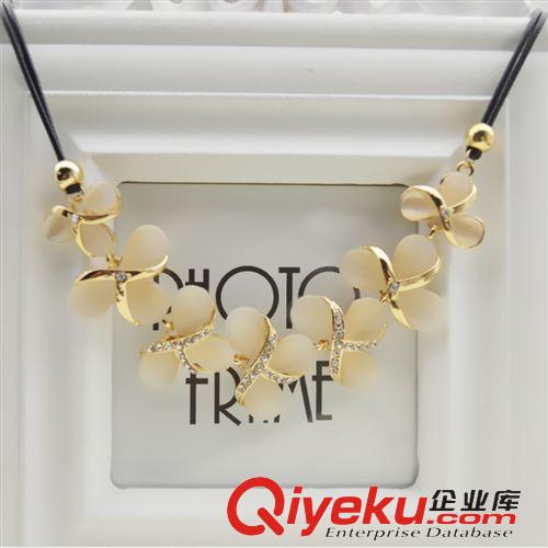 夸張寶石項(xiàng)鏈 歐美夸張復(fù)古貓眼石多層帶鉆頸鏈鎖骨連 女款項(xiàng)鏈原始圖片2