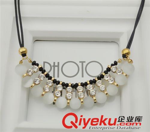 夸張寶石項(xiàng)鏈 新款 歐美dp明星飾品 寶石 珍珠 絲帶項(xiàng)鏈 精品熱銷
