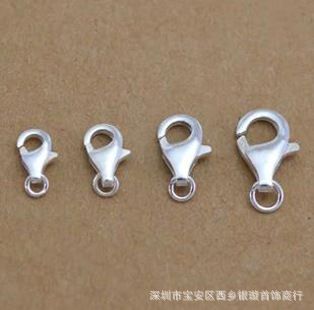 飾品配件 diy925純銀配件 純銀小龍蝦扣 水滴扣 項(xiàng)鏈扣 手鏈扣 2元店地?cái)傇紙D片3